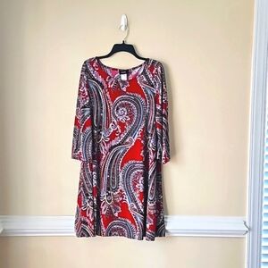 MSK burgundy paisley dress
